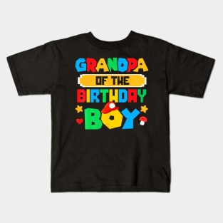 Grandpa Of The Birthday Boy Game Gaming Family Matching Kids T-Shirt